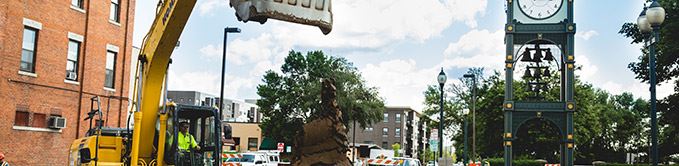 Crane Moving Items During Development Project