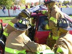 Firemen with Car During Open House