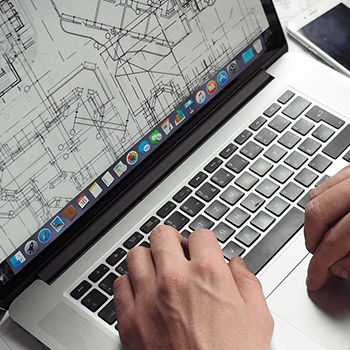 Blueprint on a computer screen