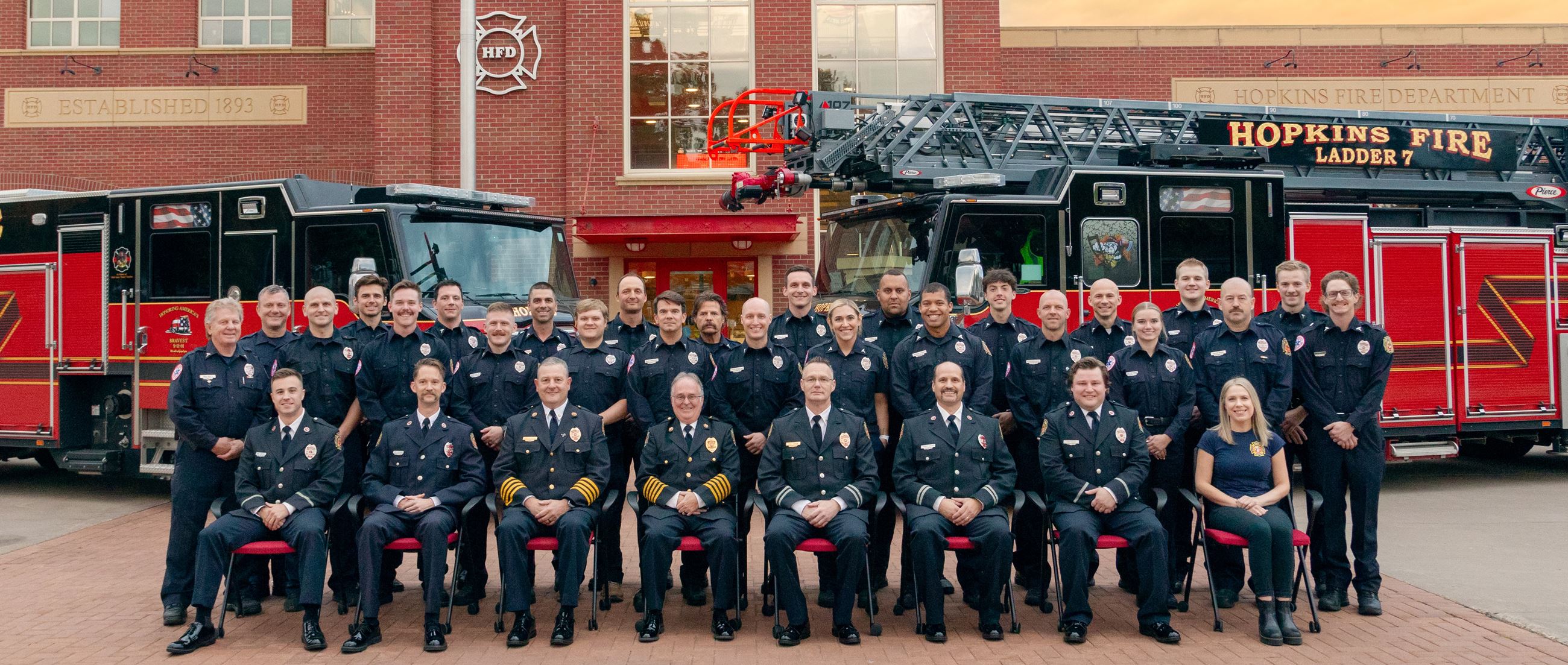 Group Photo of Hopkins Firefighters